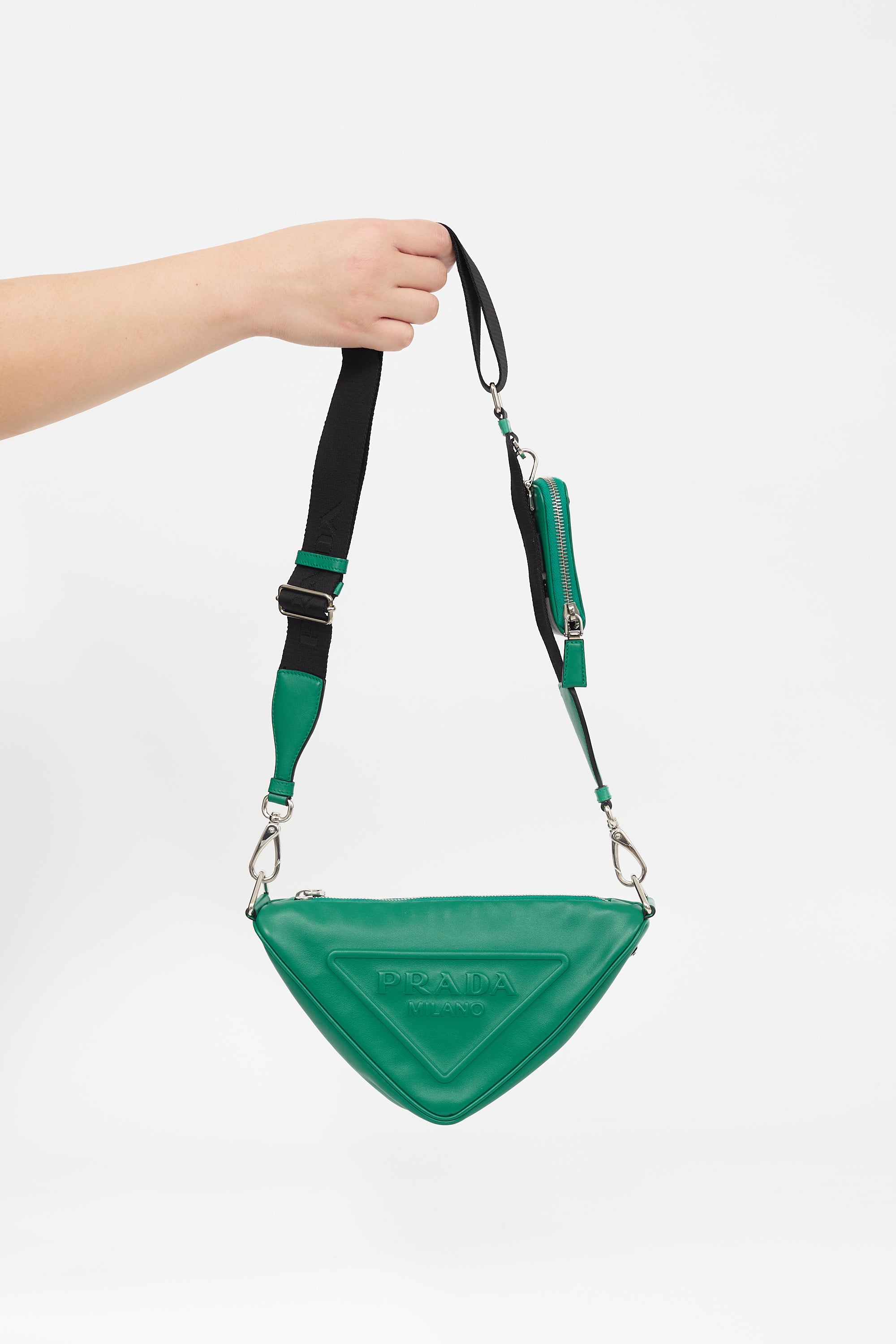 Prada Leather Triangle Logo Bag
