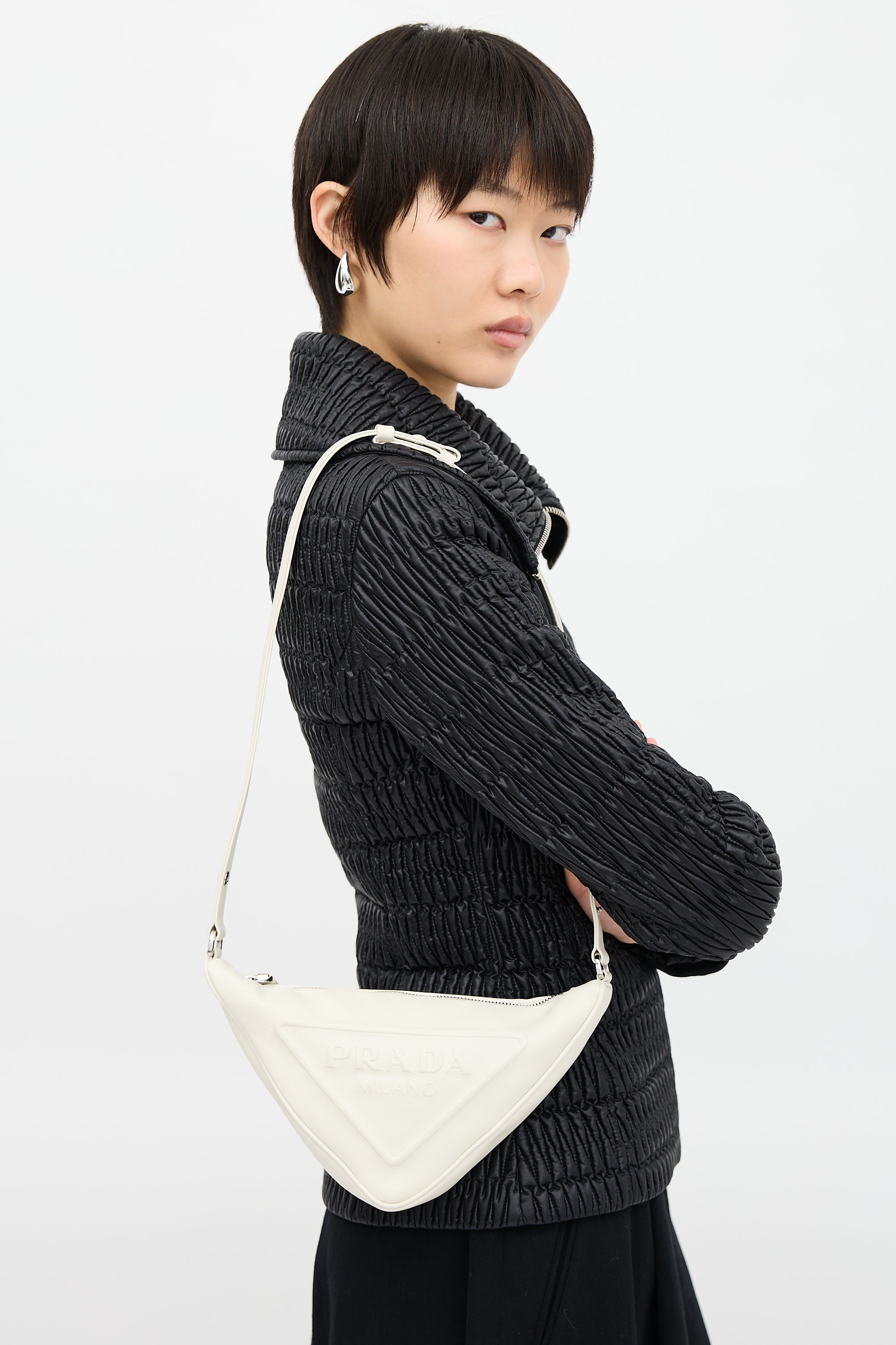 Prada Leather Triangle Shoulder Bag