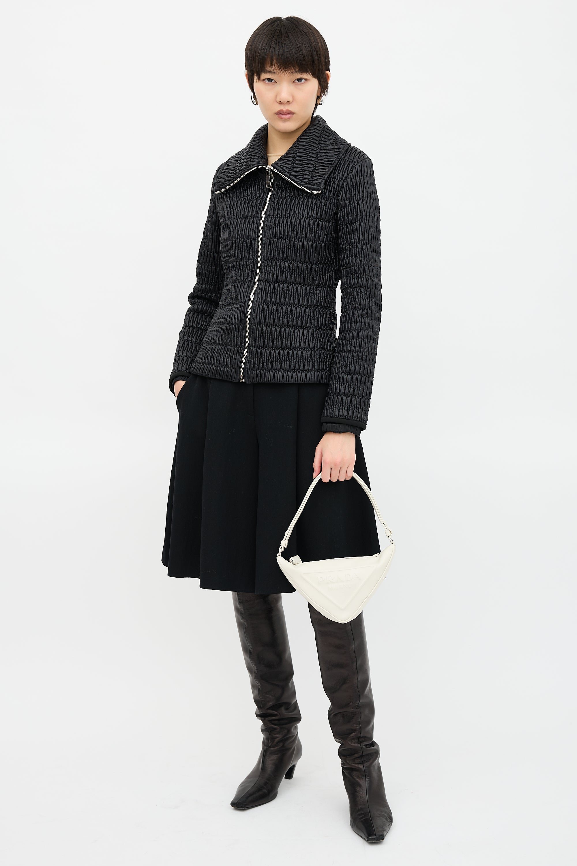 Prada Leather Triangle Shoulder Bag