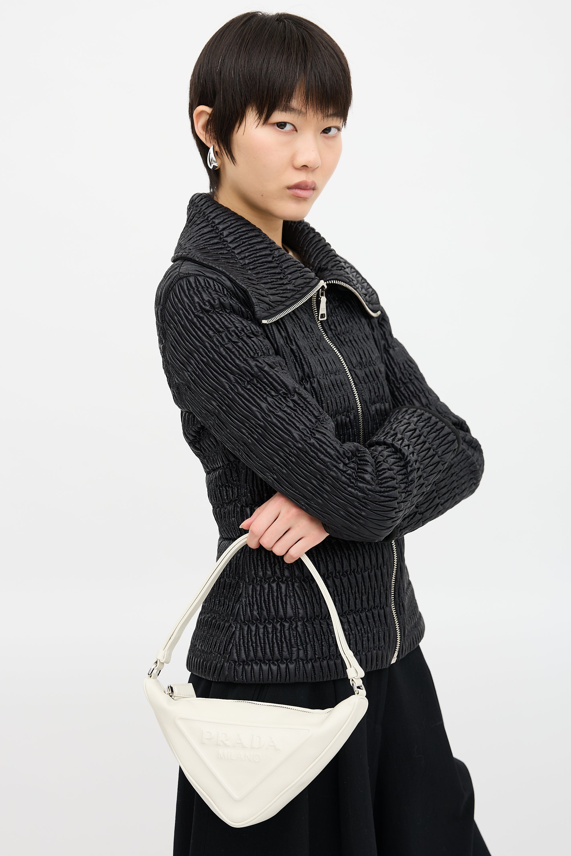Prada Leather Triangle Shoulder Bag