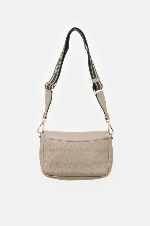 Prada Leather Logo Plaque Flap Bag