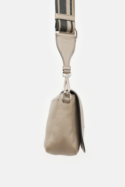 Prada Leather Logo Plaque Flap Bag