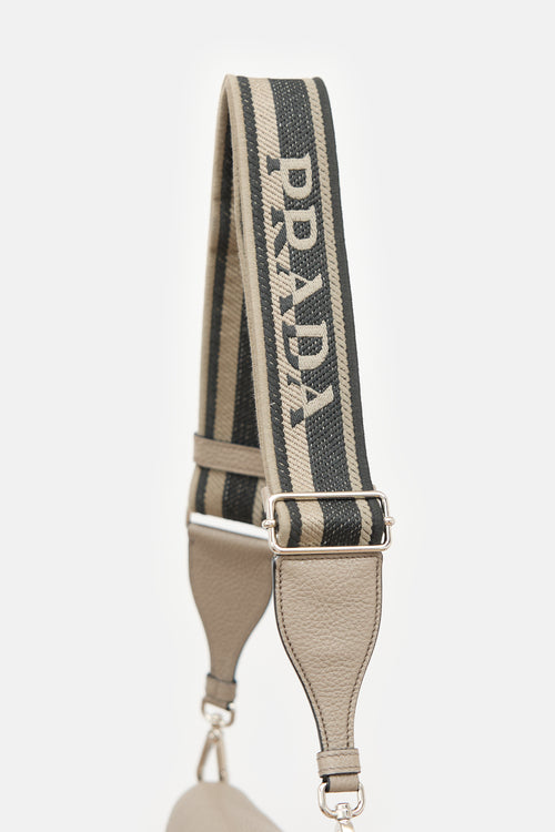 Prada Leather Logo Plaque Flap Bag