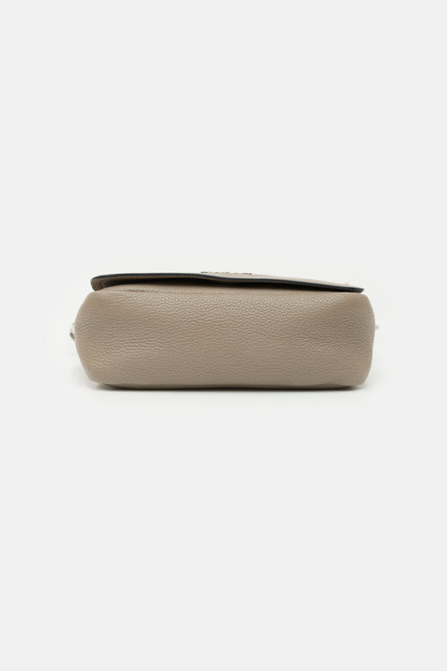 Prada Leather Logo Plaque Flap Bag