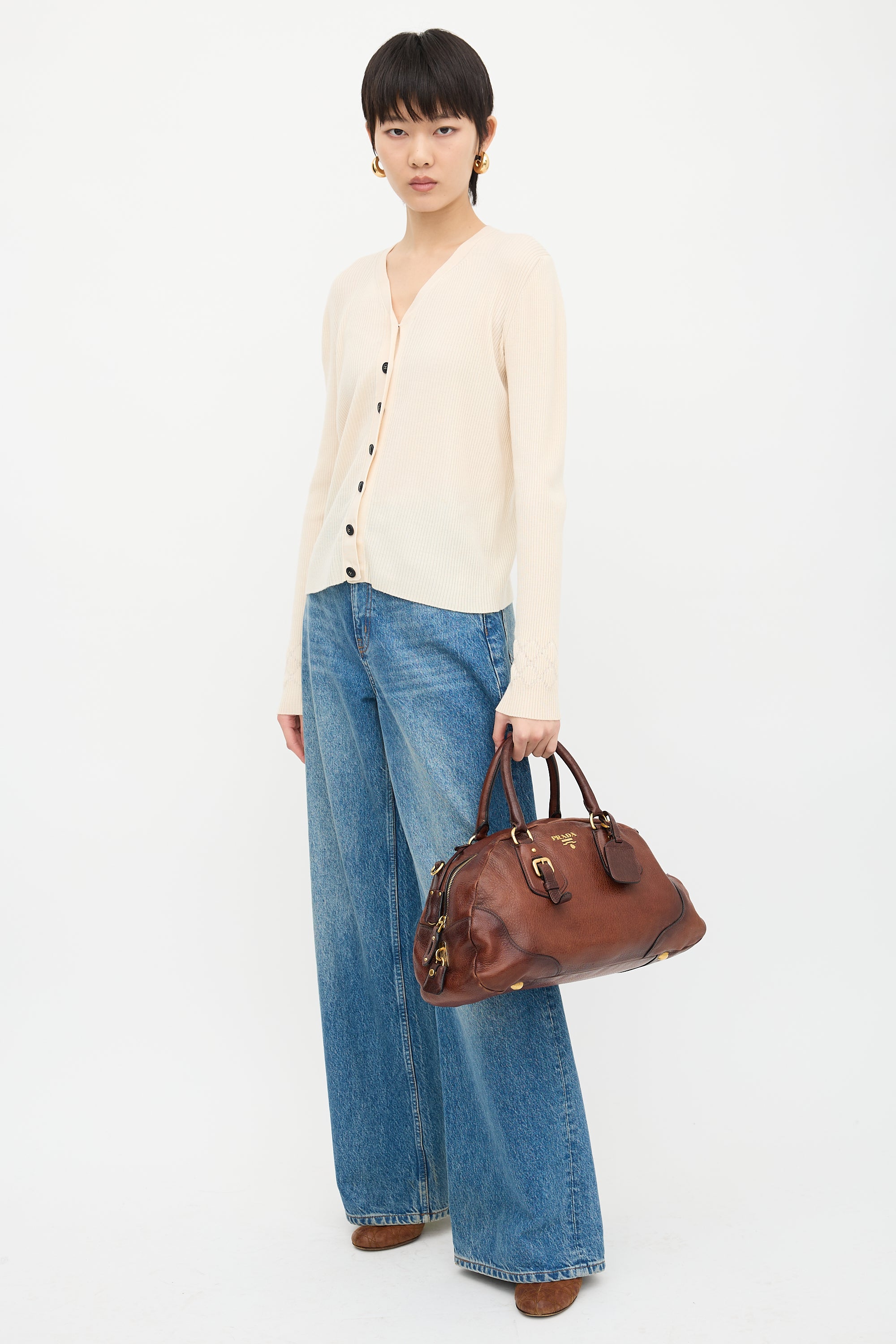 Prada Leather Bowling Bag