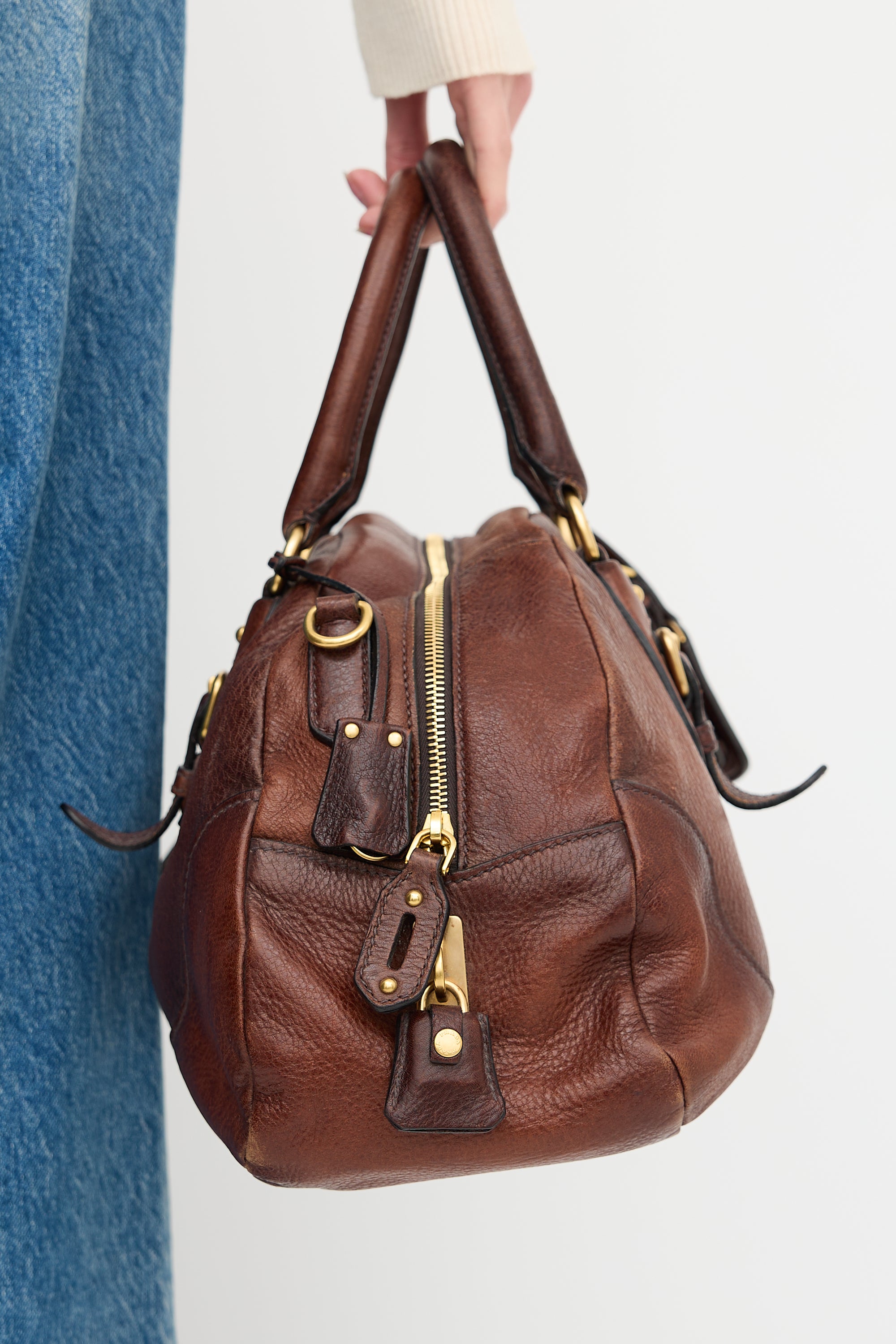 Prada Leather Bowling Bag