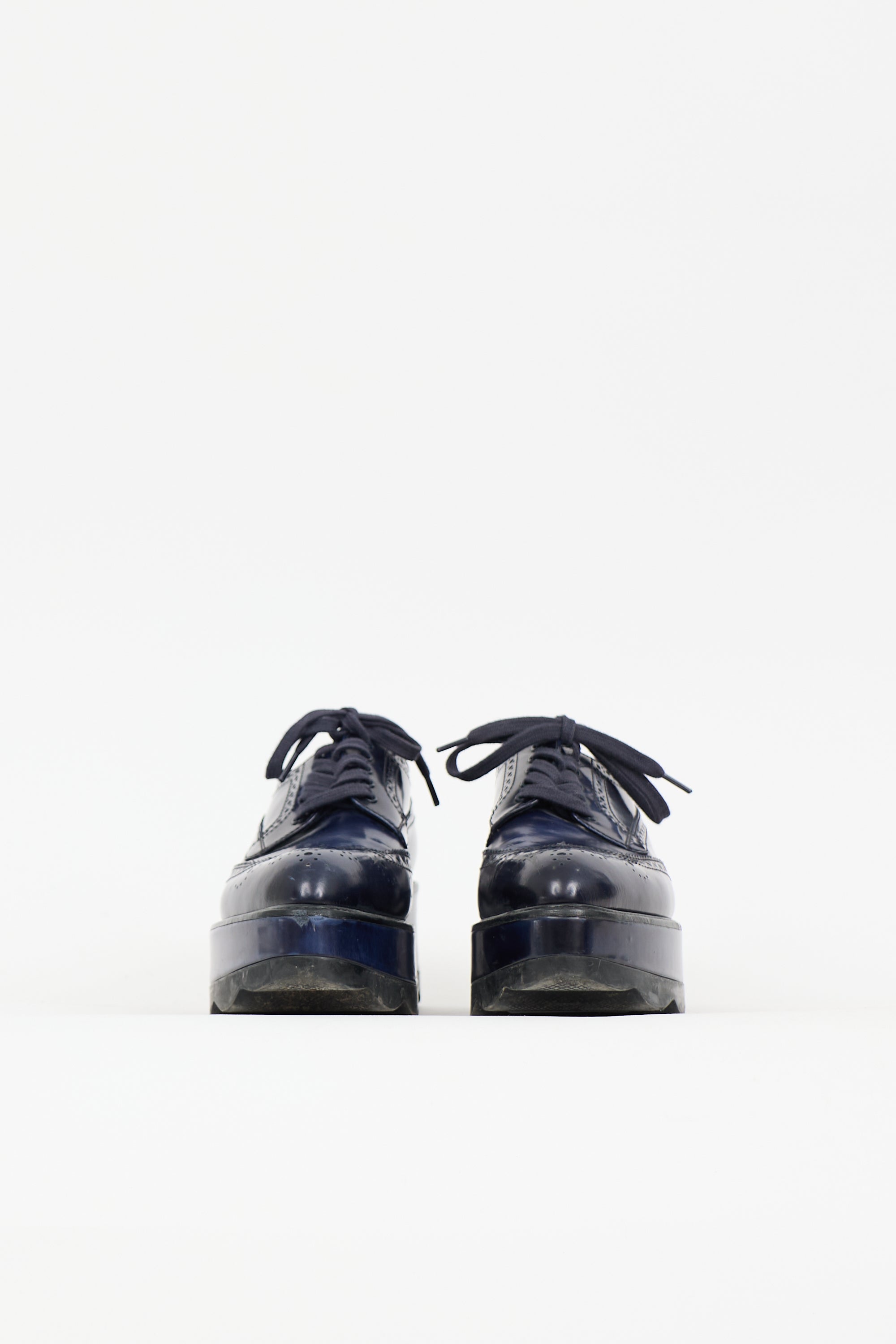 Prada Leather Brogue Platform Derby