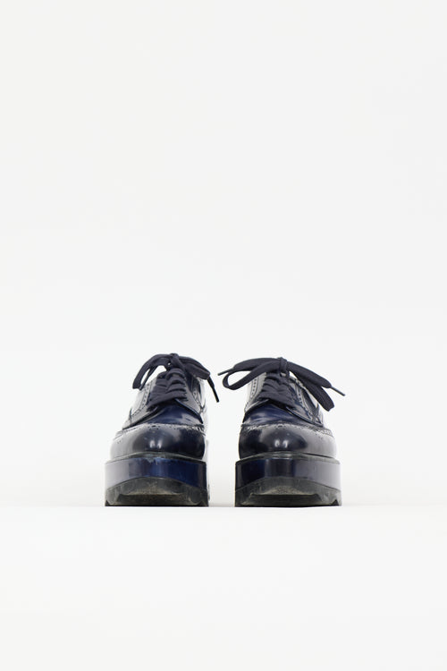 Prada Leather Brogue Platform Derby