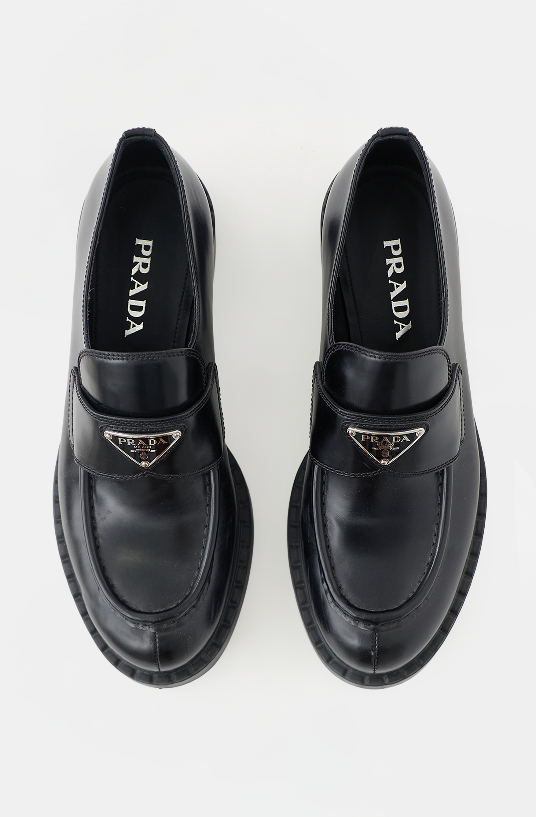 Prada Leather Logo Loafer