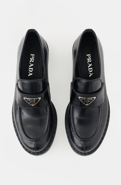 Prada Leather Logo Loafer