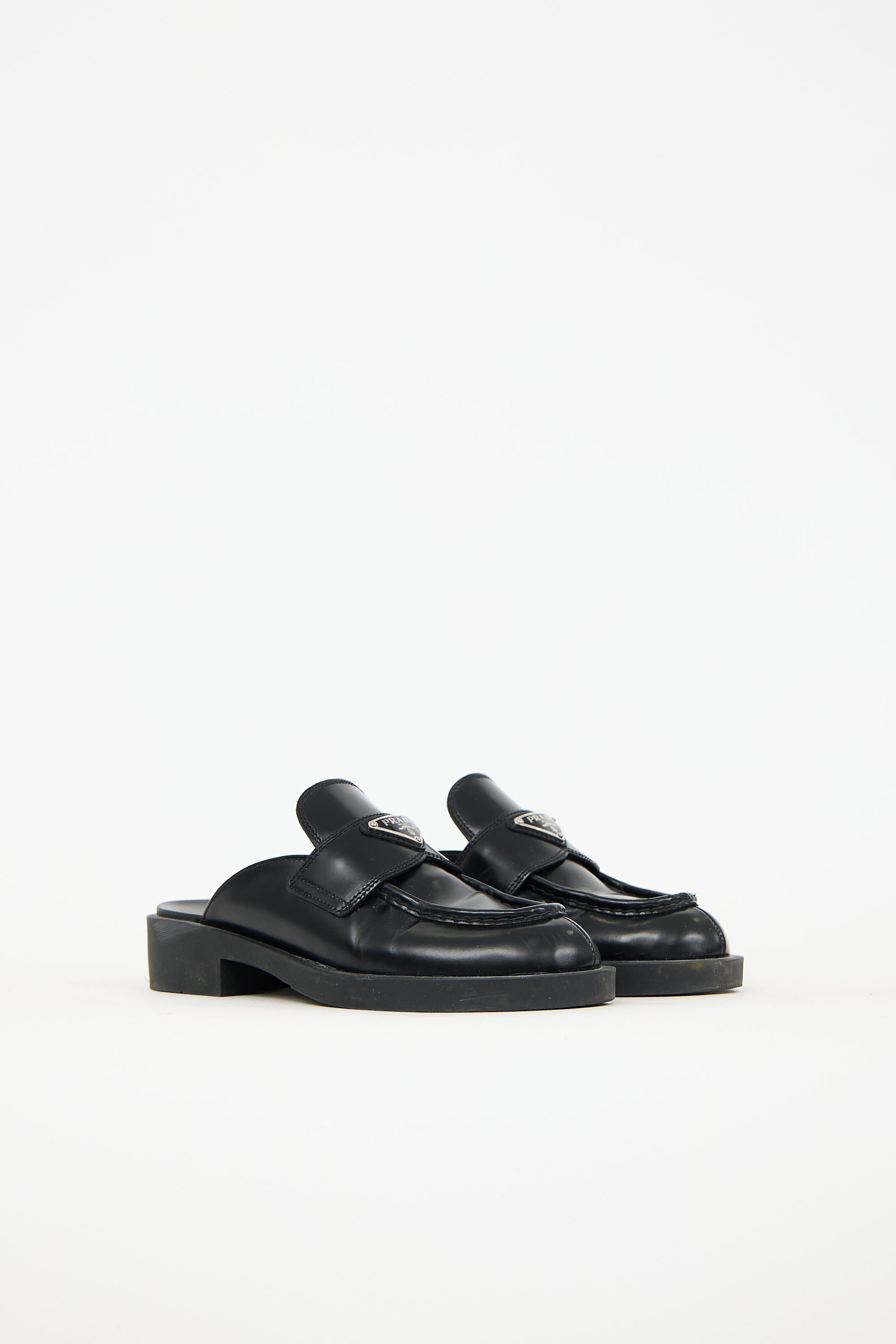 Prada Leather Logo Mule