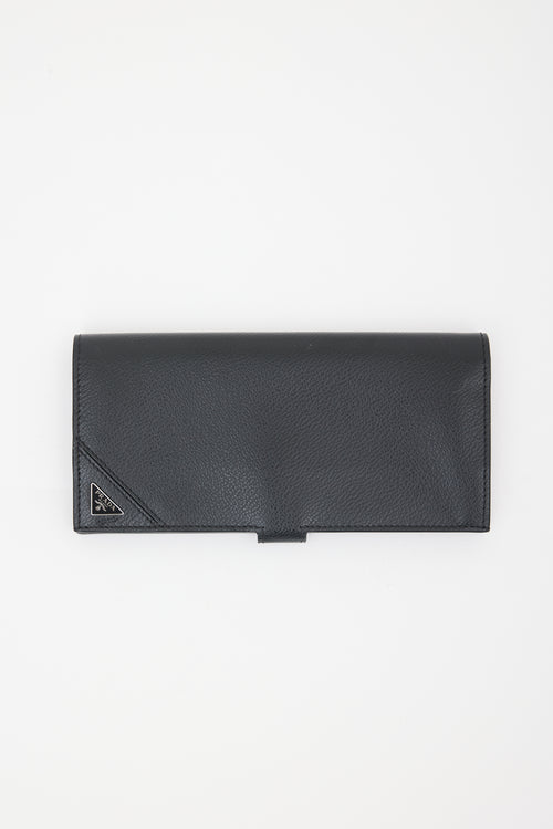 Prada Leather Long Bifold Wallet