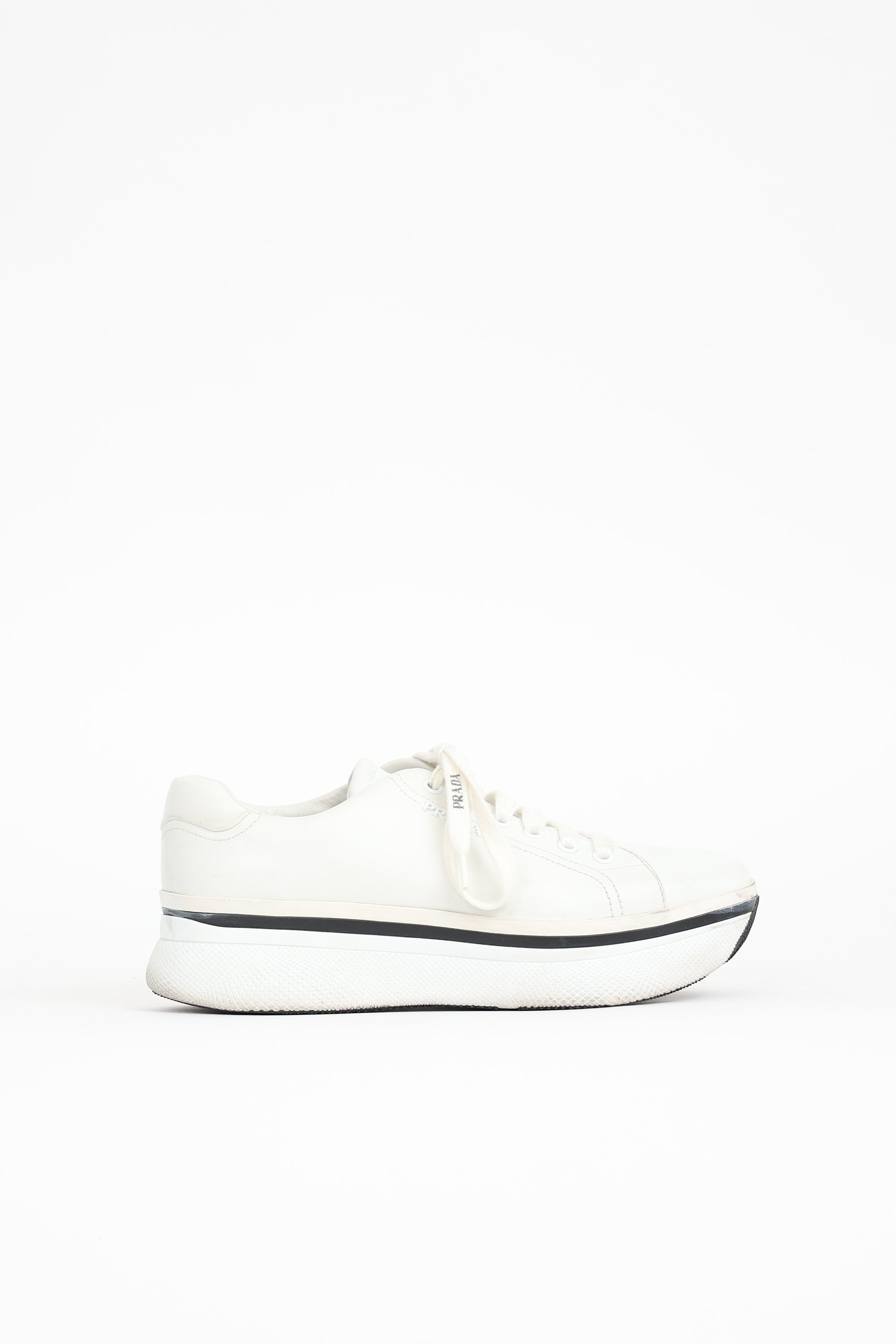 Prada Leather Platform Sneaker
