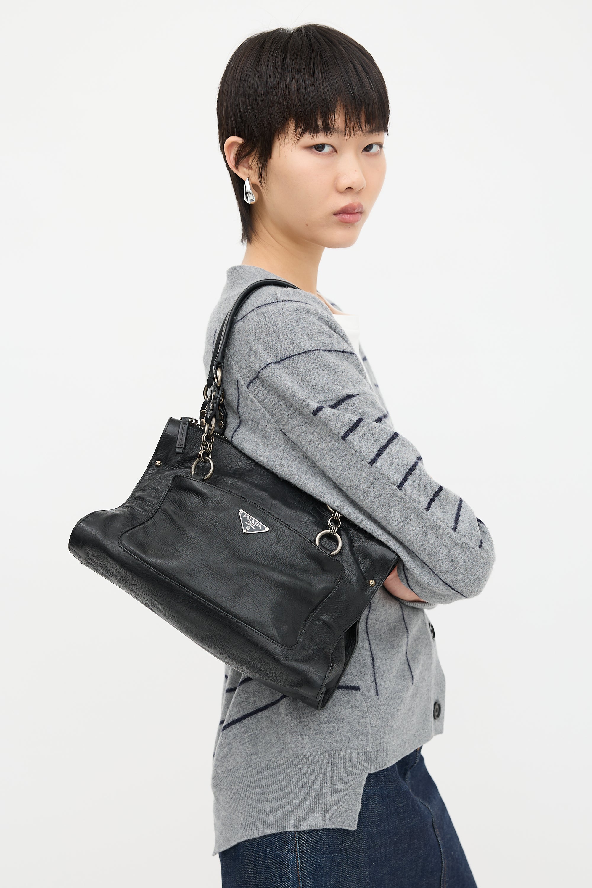Prada Leather Screw Bag
