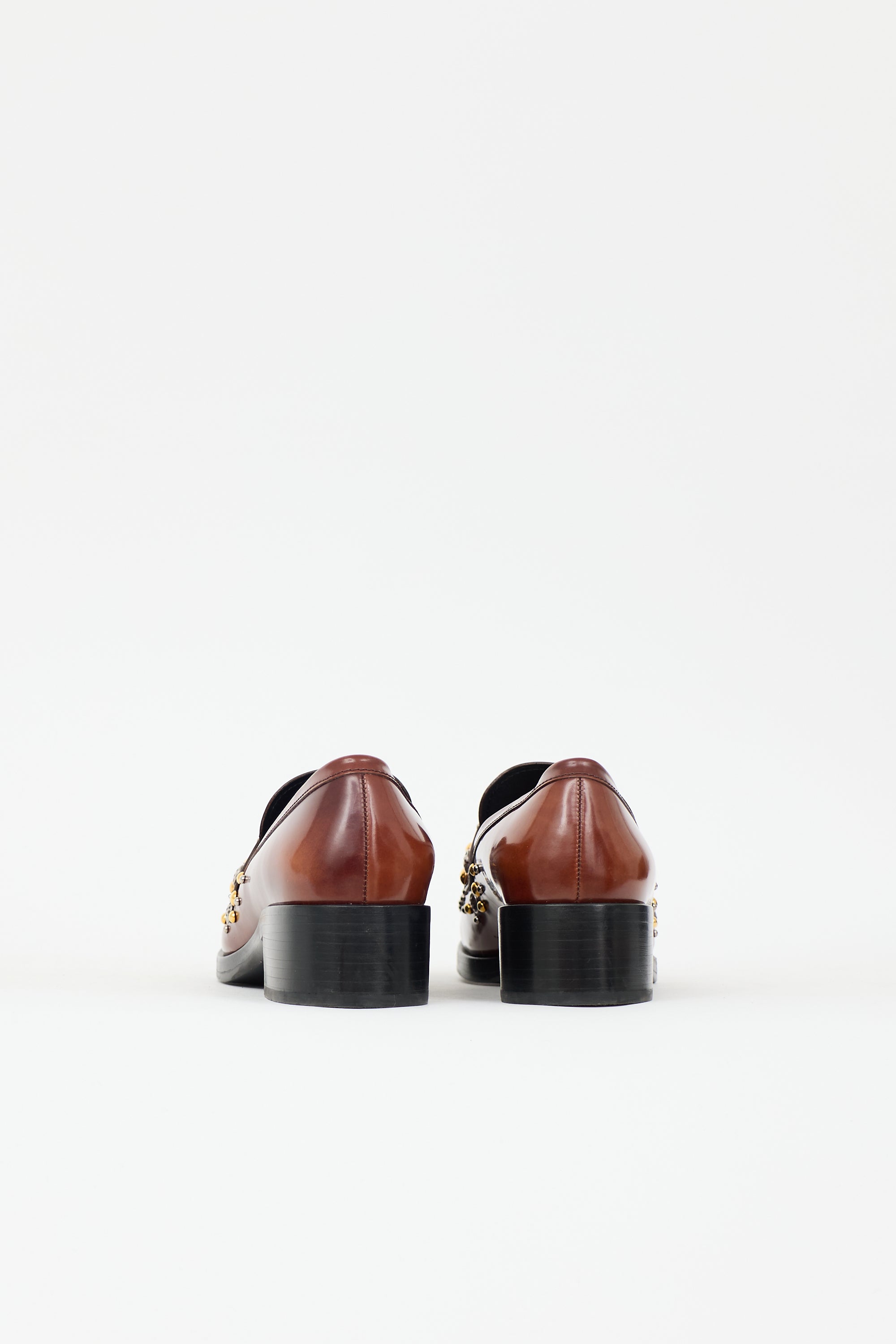 Prada Leather Studded Loafer