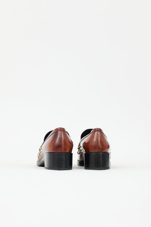 Prada Leather Studded Loafer