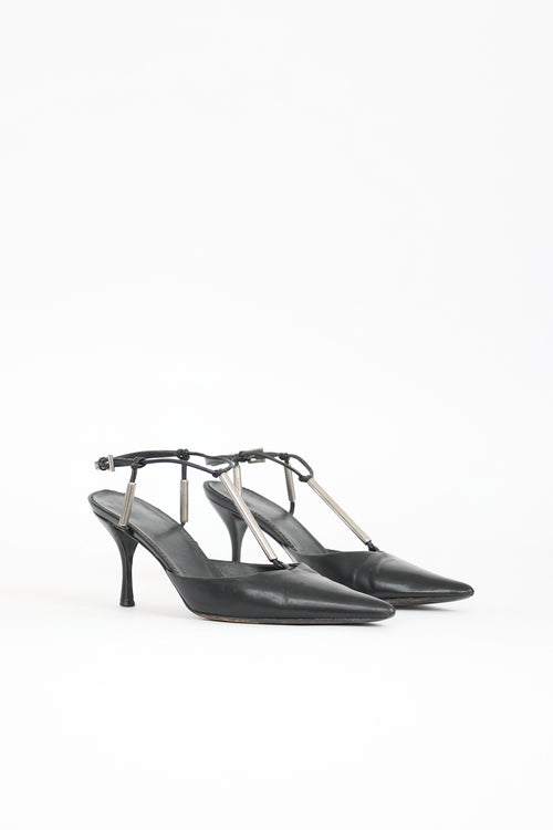 Prada Leather T-Strap Pump