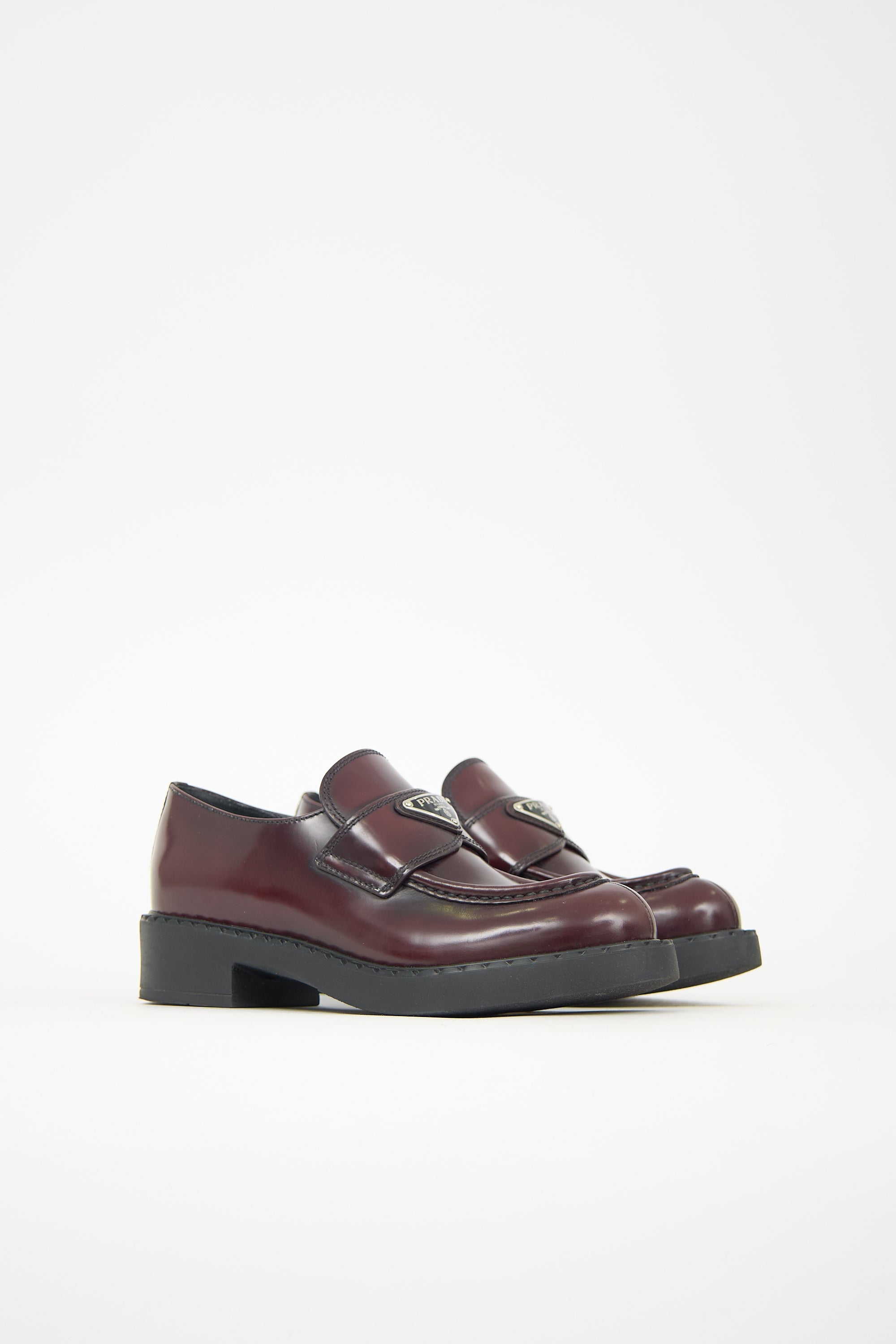 Prada Leather Triangle Logo Loafer