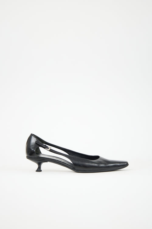 Prada Leather Cut Out Heel