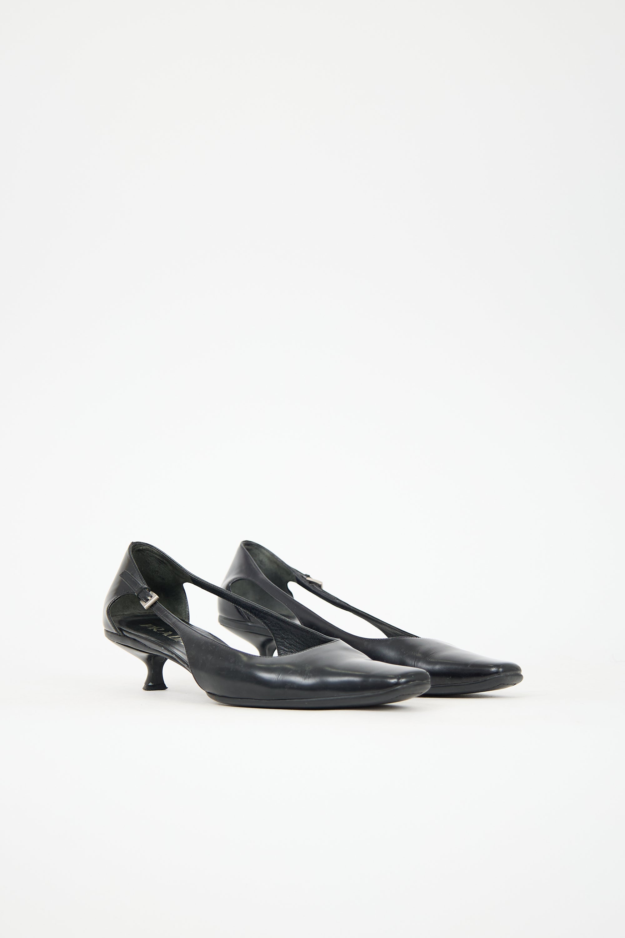 Prada Leather Cut Out Heel