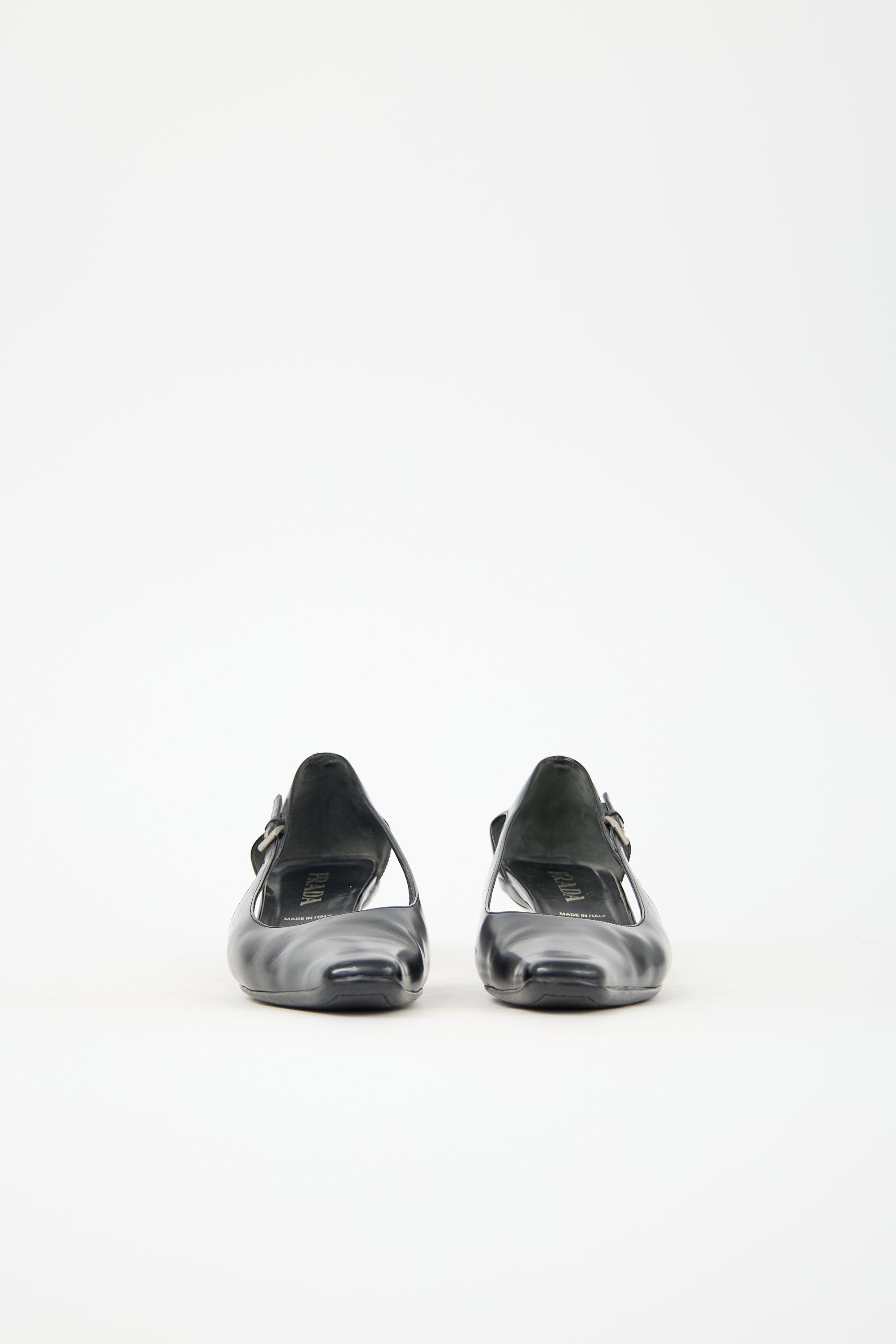 Prada Leather Cut Out Heel
