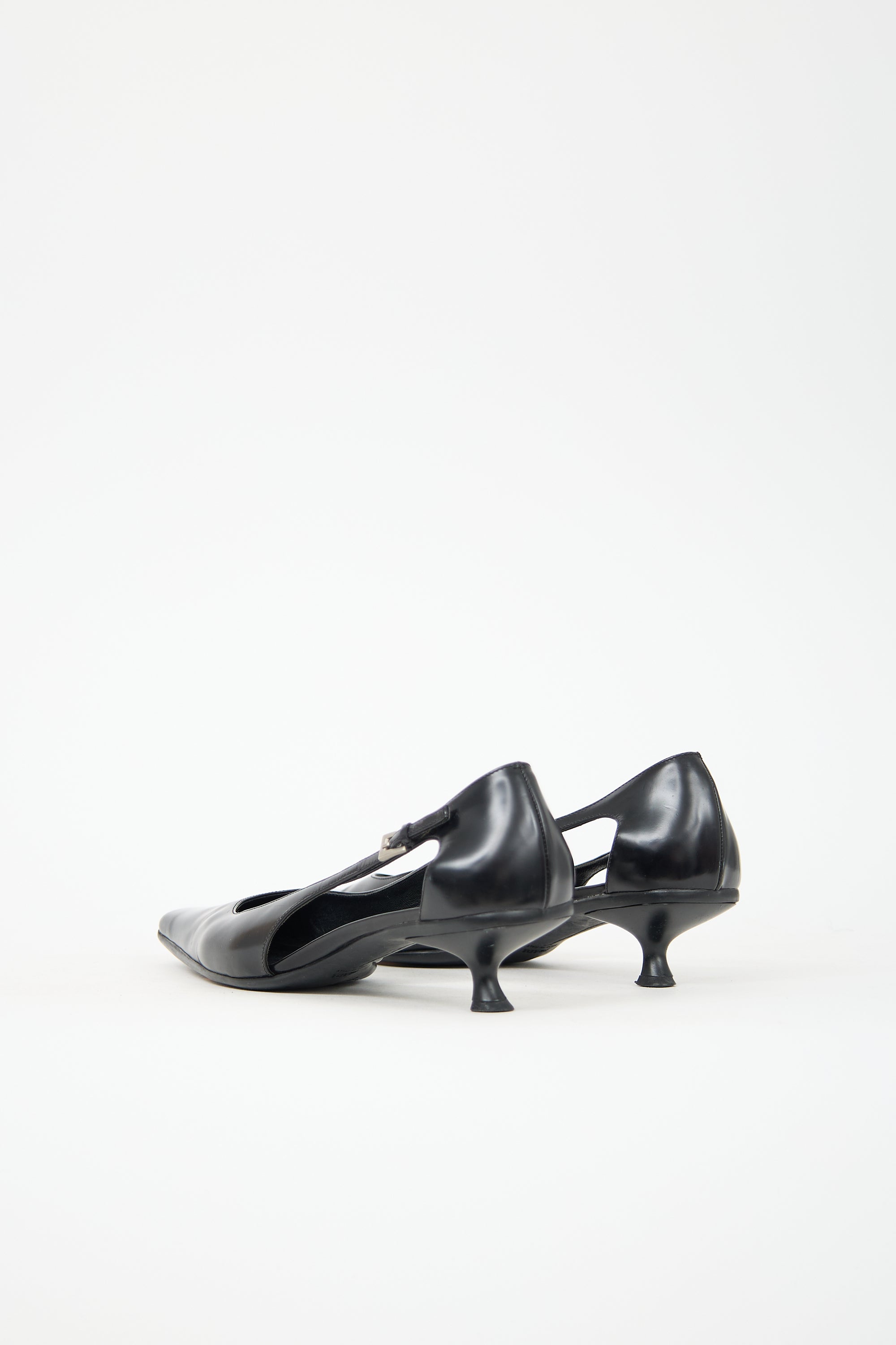 Prada Leather Cut Out Heel