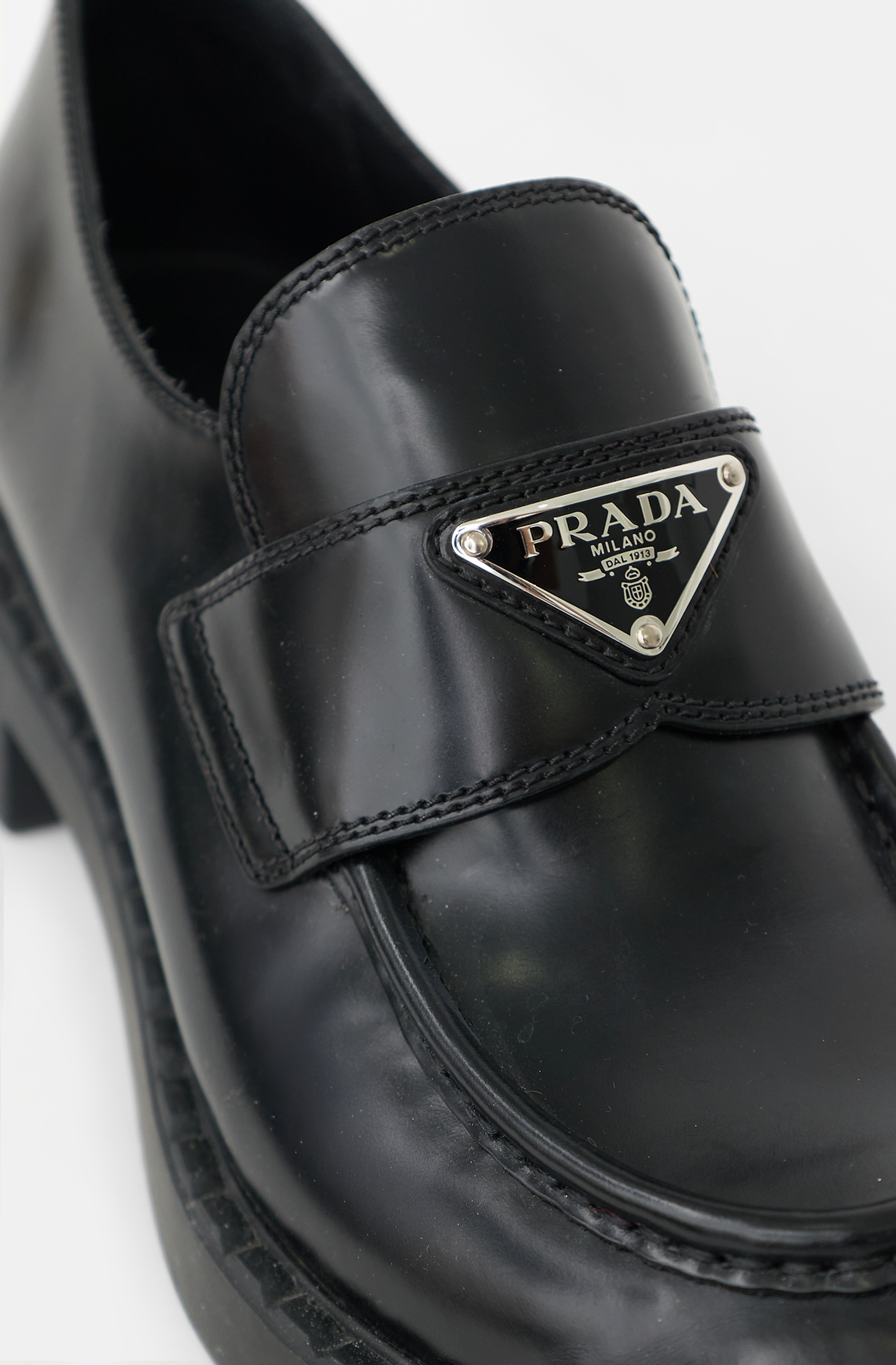 Prada Leather Logo Loafer