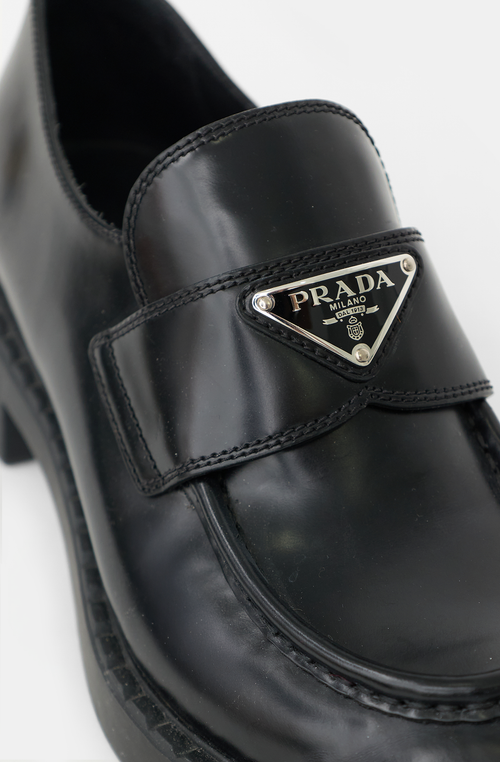 Prada Leather Logo Loafer