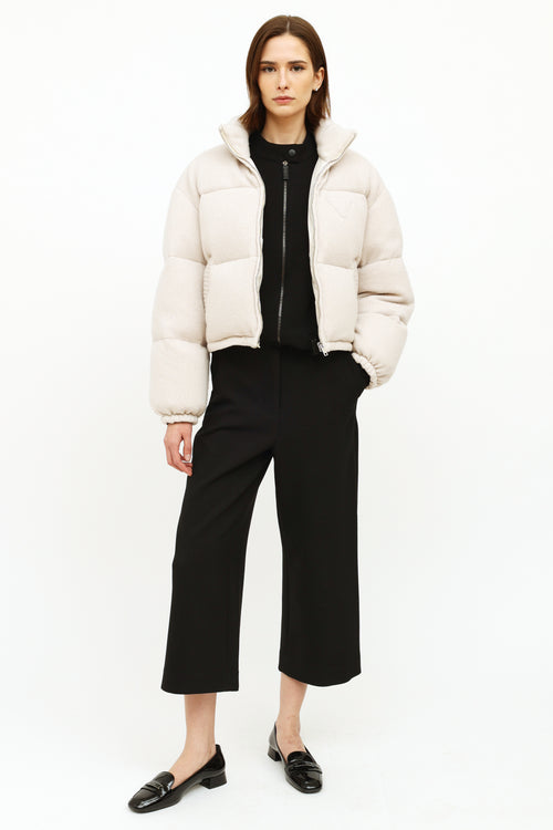 Prada Cream Wool & Cashmere Puffer Jacket