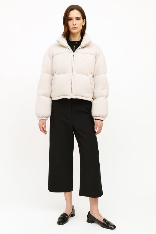 Prada Cream Wool & Cashmere Puffer Jacket