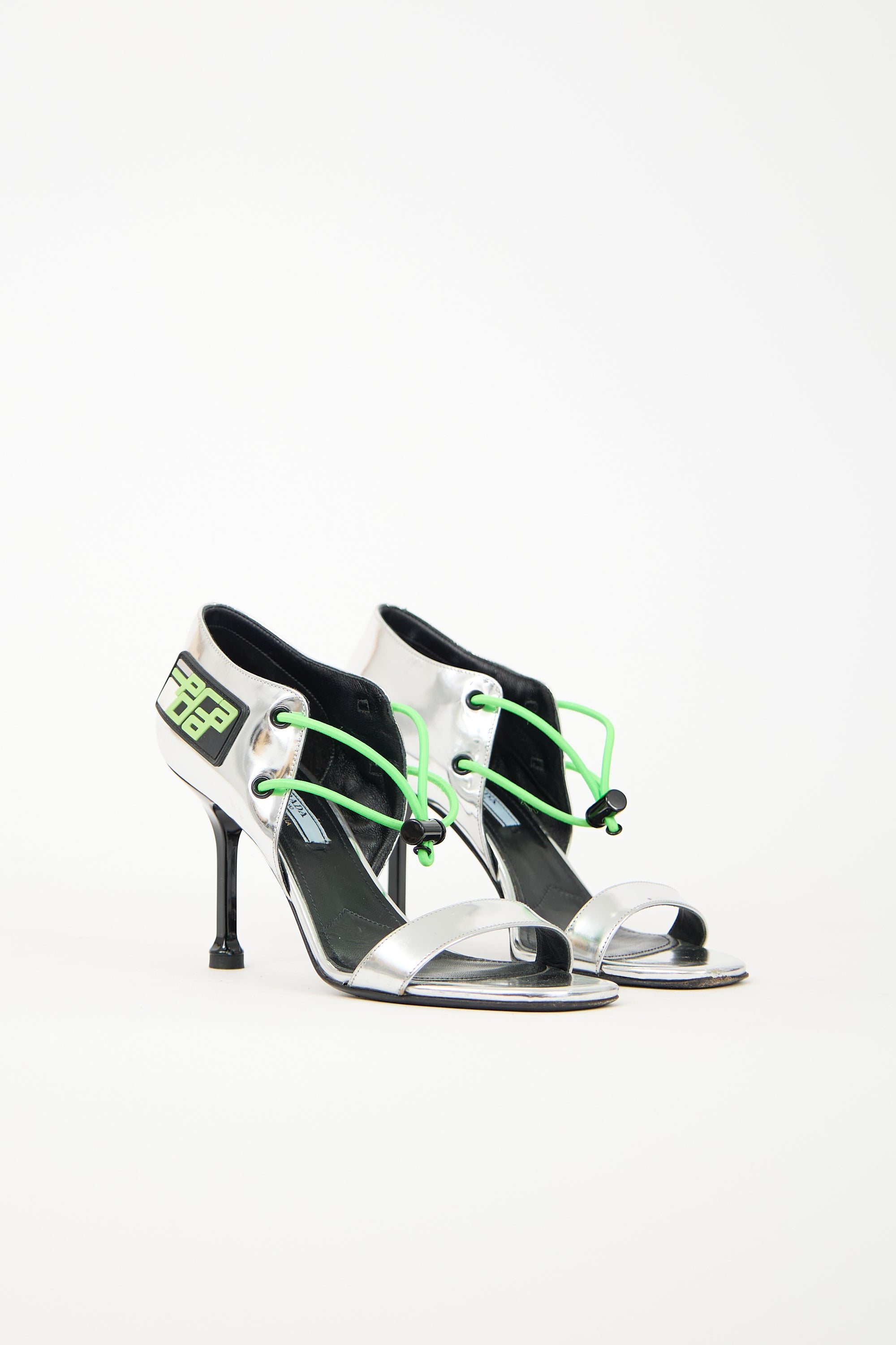 Prada FW 2018 Patent Logo Heel