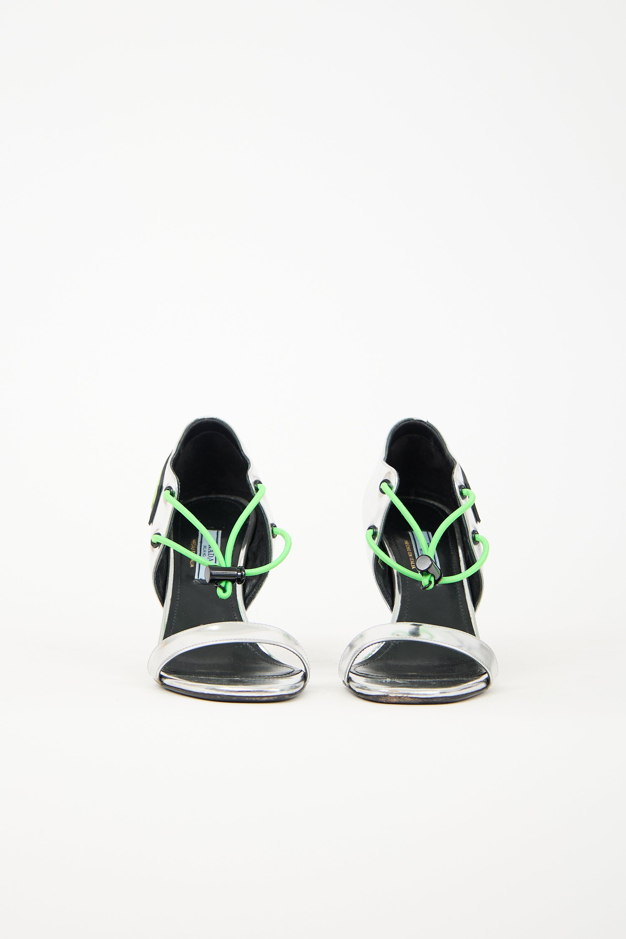 Prada FW 2018 Patent Logo Heel