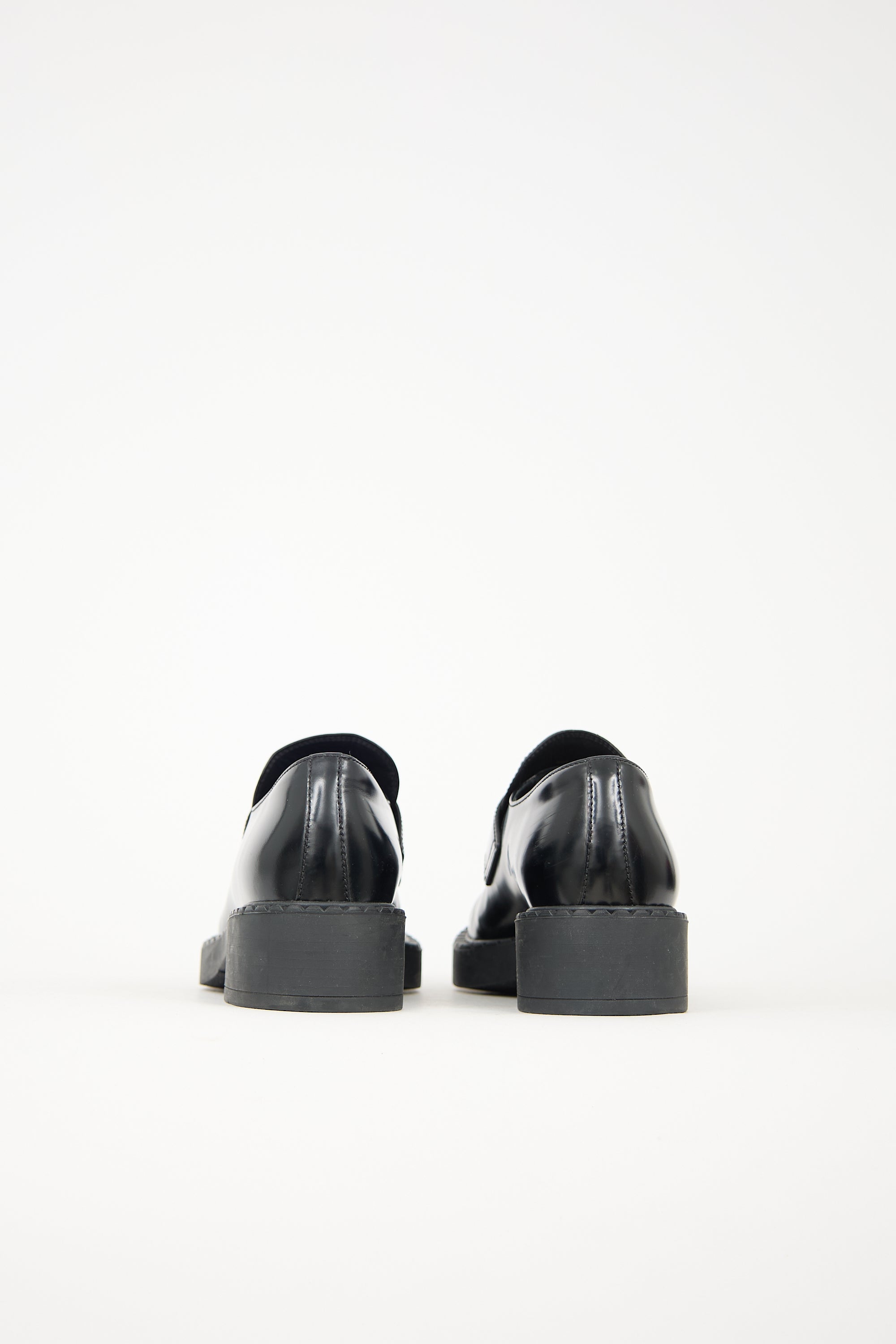 Prada Leather Triangle Logo Loafer