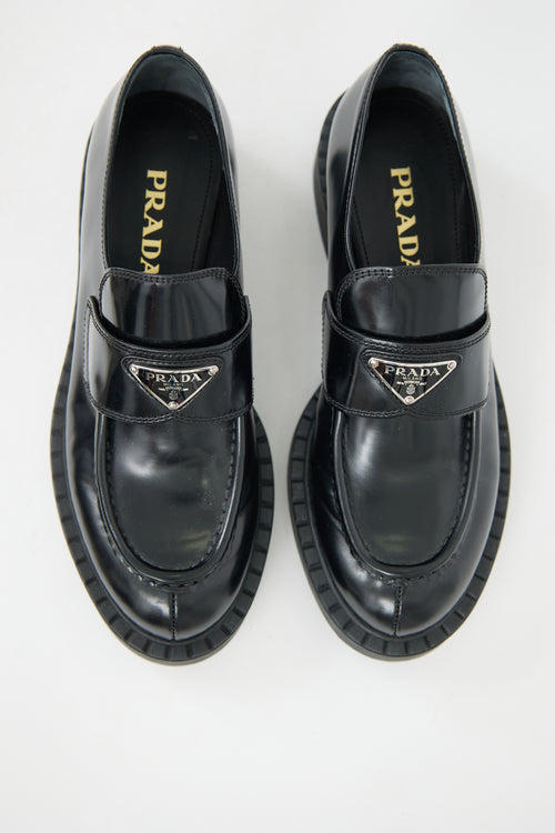 Prada Leather Triangle Logo Loafer