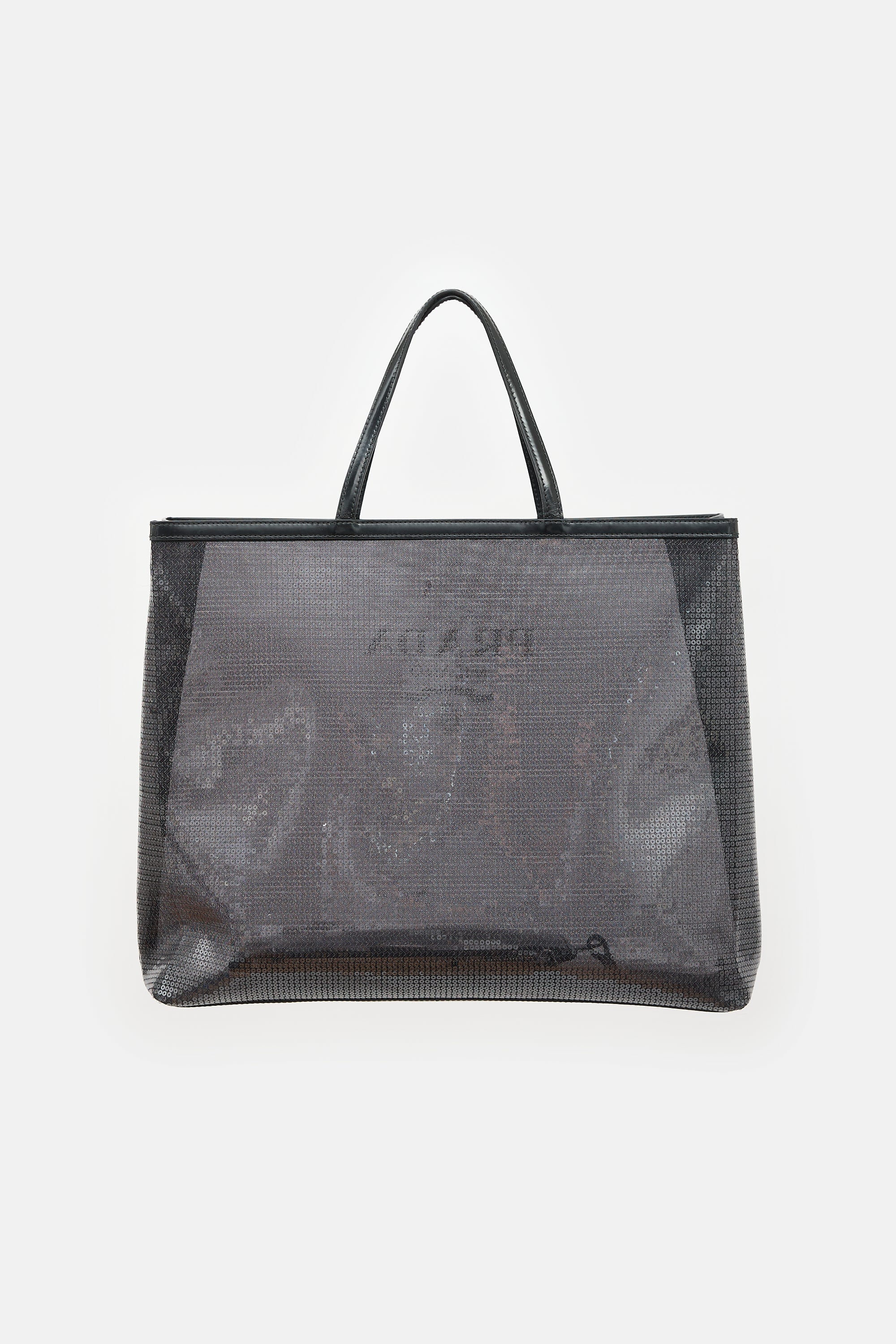 Prada Mesh Sequin Logo Tote Bag