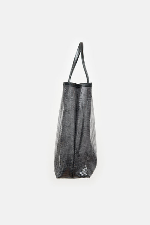 Prada Mesh Sequin Logo Tote Bag