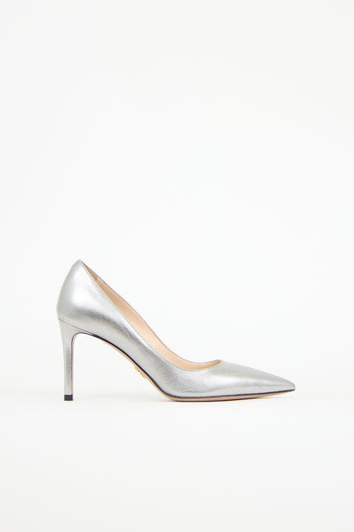 Prada Metallic Leather Pump