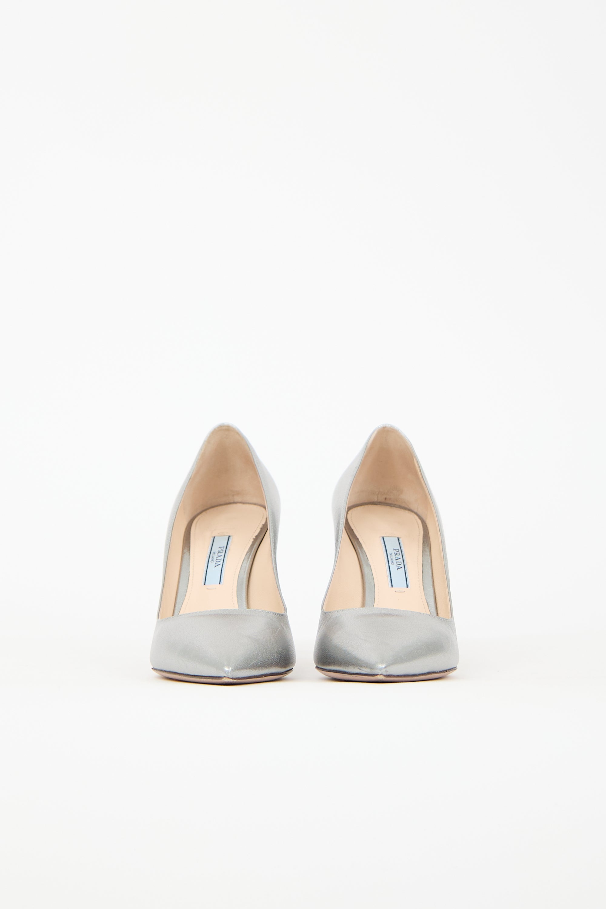 Prada Metallic Leather Pump