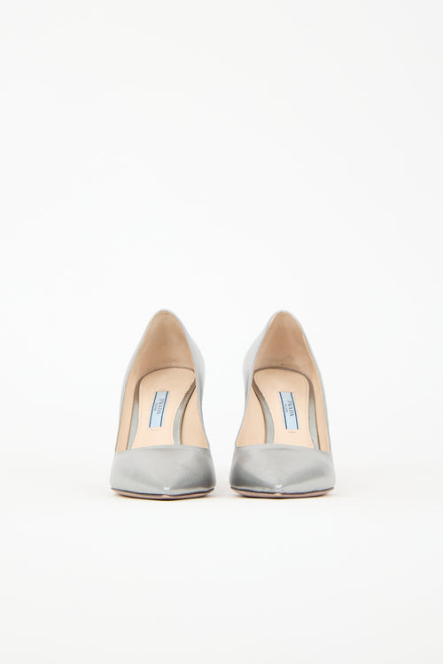 Prada Metallic Leather Pump