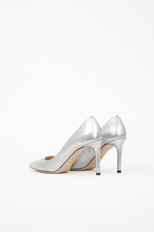 Prada Metallic Leather Pump