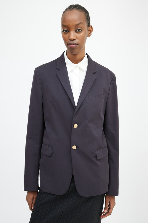 Prada Navy & Gold Buttoned Blazer