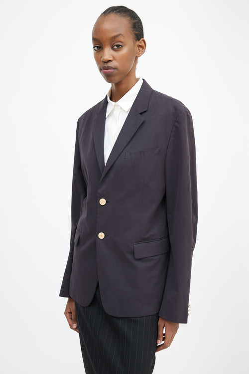 Prada Navy & Gold Buttoned Blazer