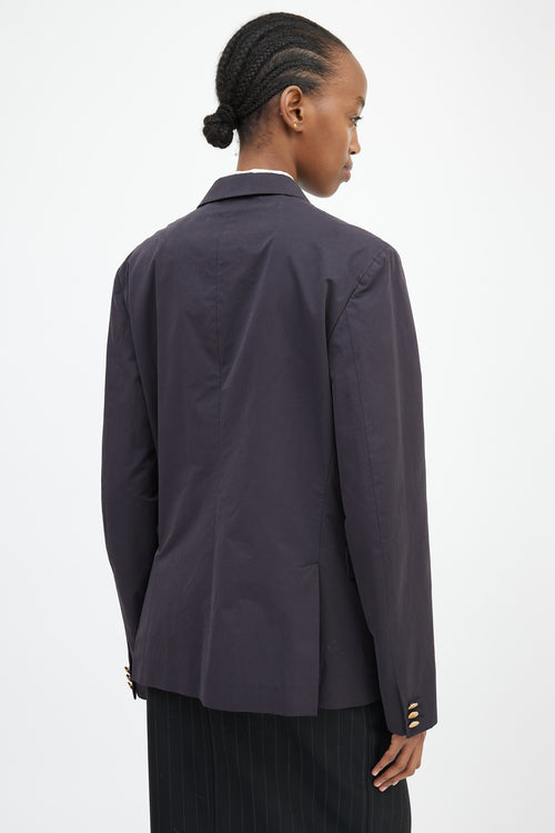 Prada Navy & Gold Buttoned Blazer