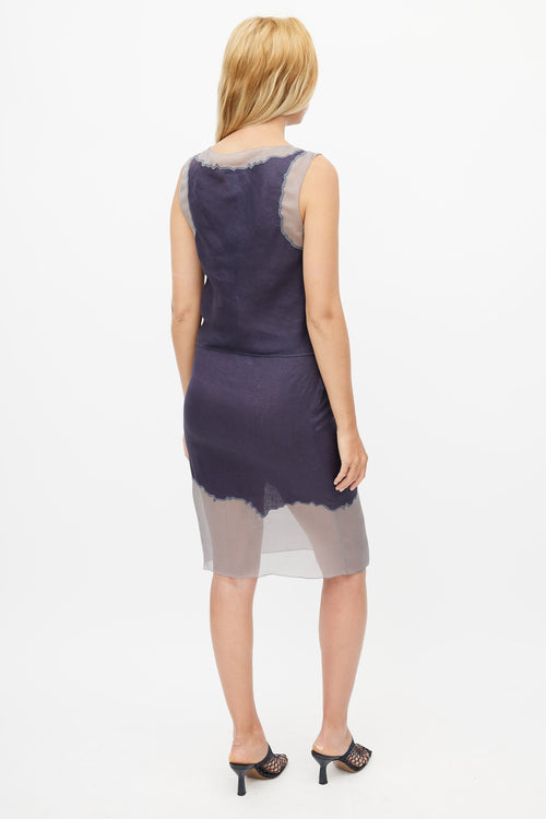 Prada Navy Linen & Silk Co-Ord Set