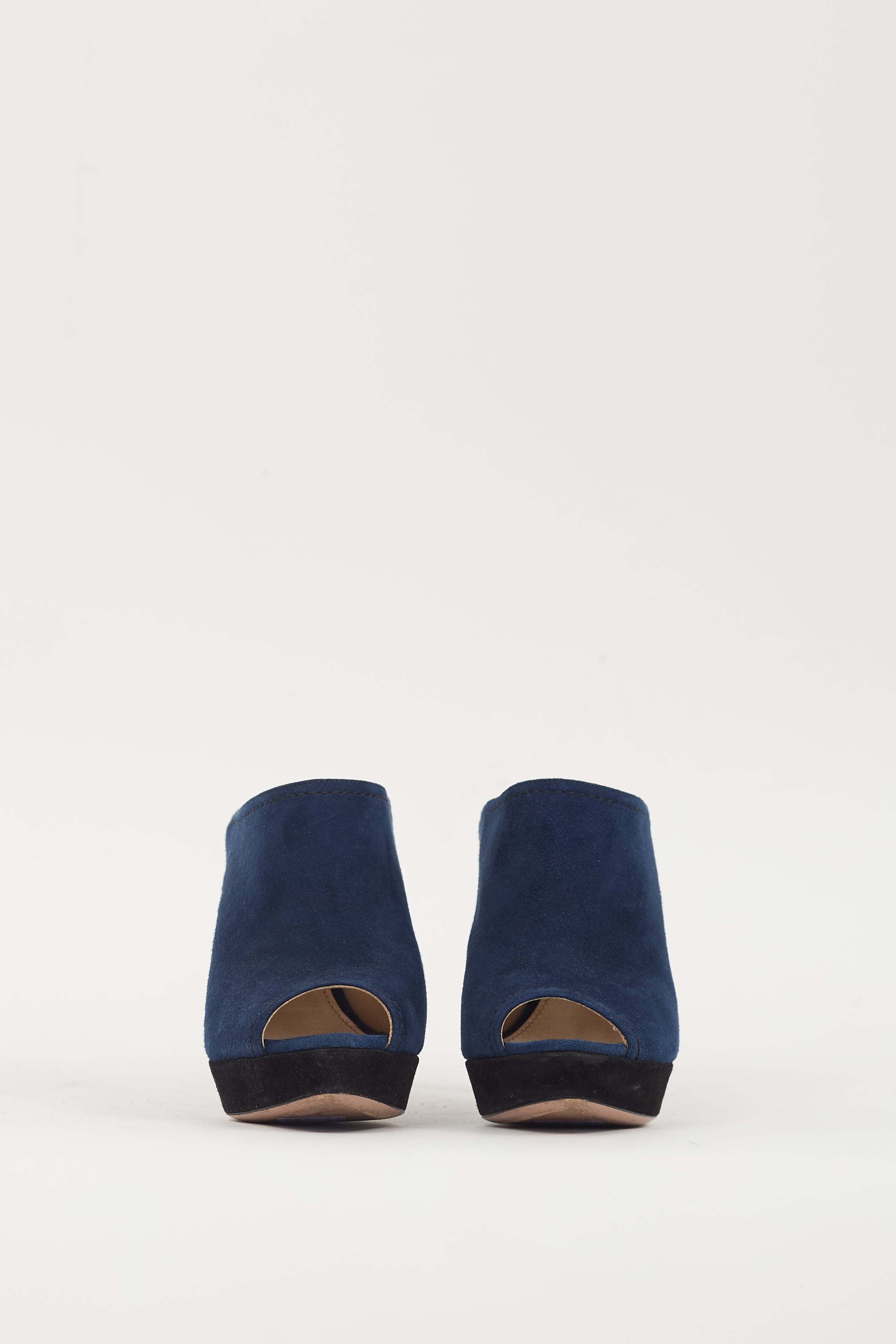 Prada Navy & Black Suede Mule