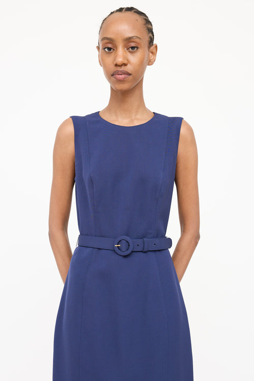 Prada Wool Belted Midi Dress