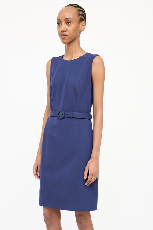 Prada Wool Belted Midi Dress