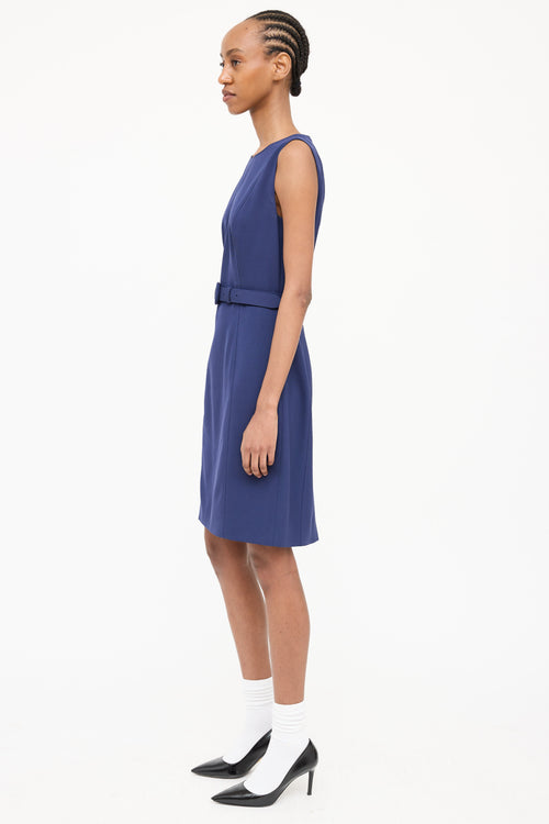 Prada Wool Belted Midi Dress