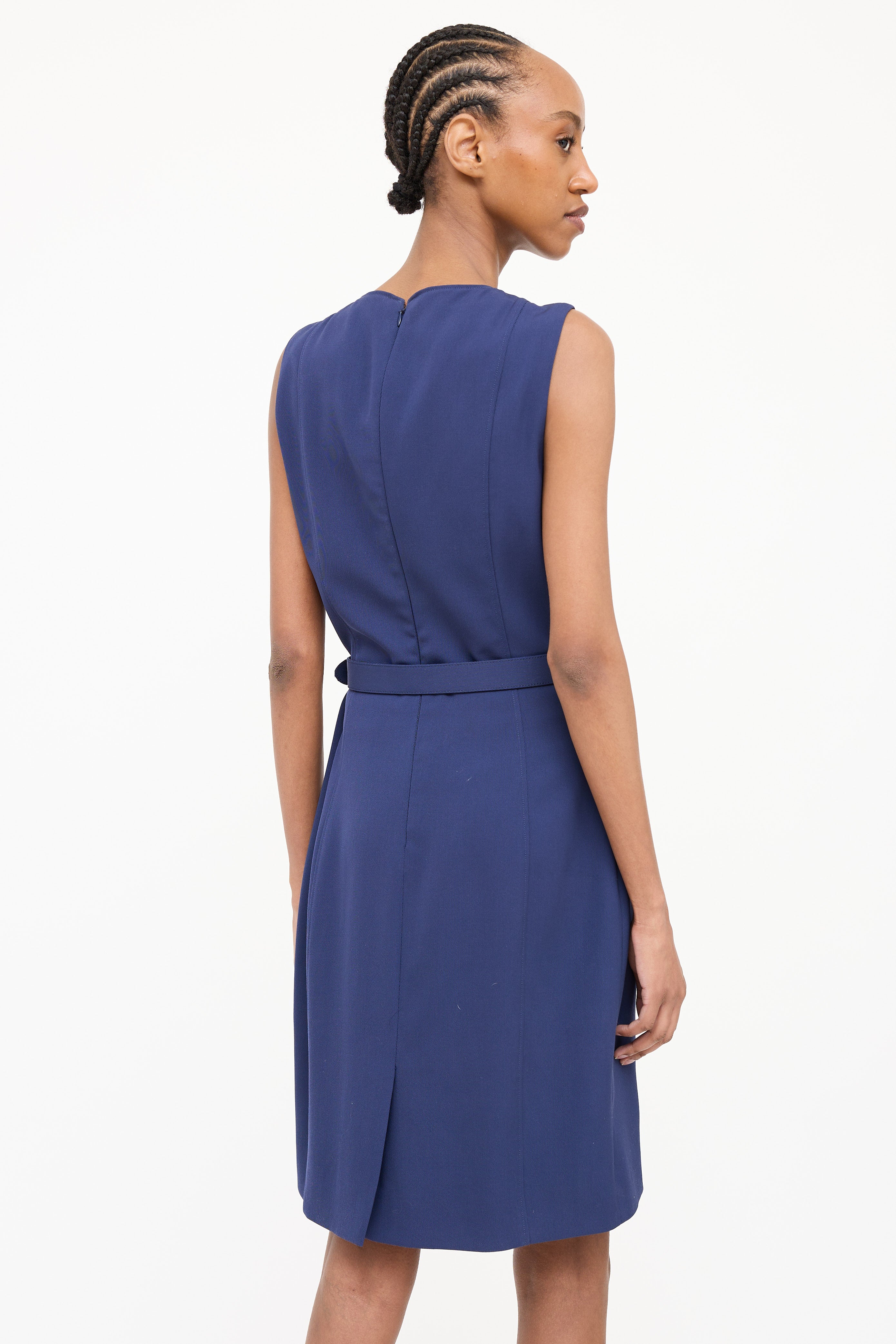 Prada Wool Belted Midi Dress
