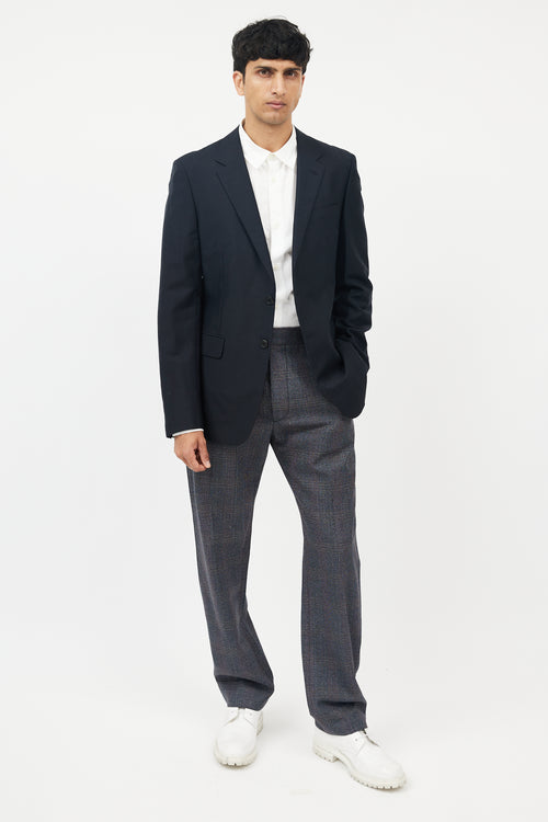 Prada Navy Wool & Mohair Blend Blazer